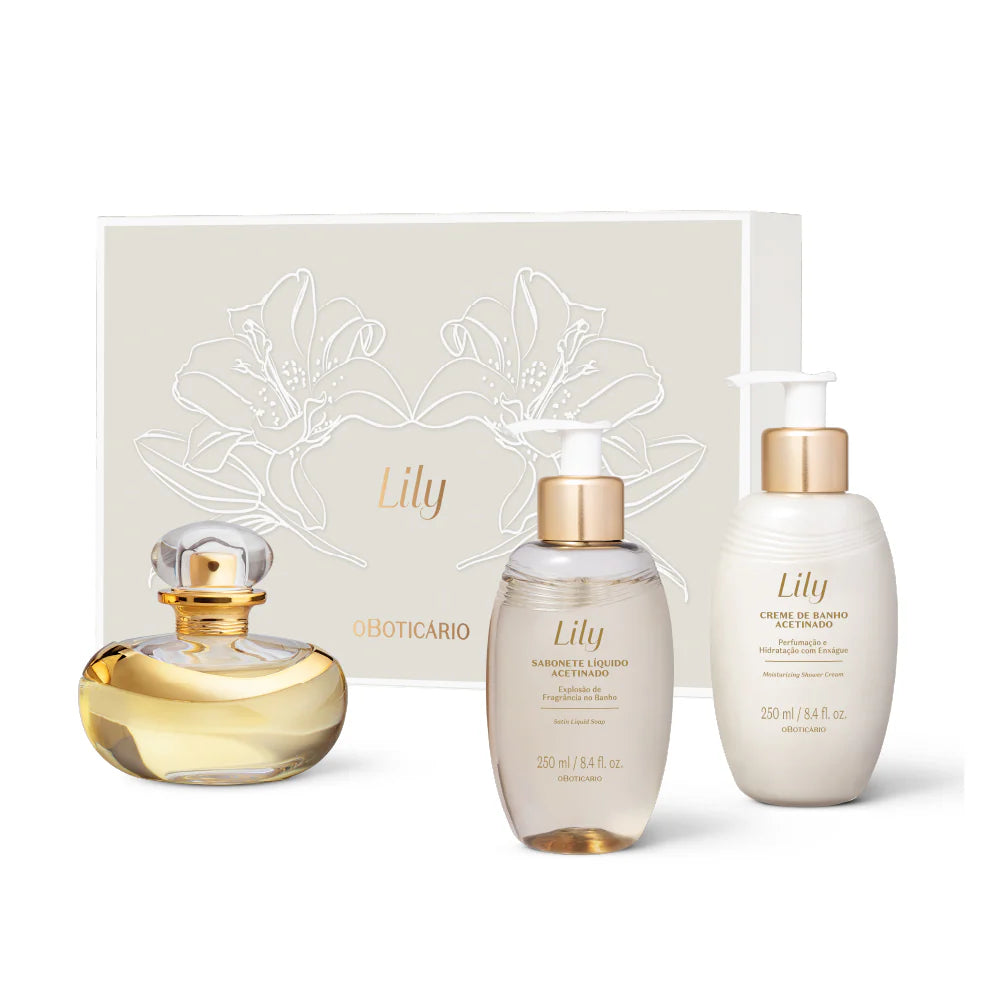 Kit Lily Gift Set | Lily Eau de Parfum 75ml Lily Liquid Soap 250ml Lily Shower Cream 250ml