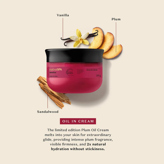 Plum Whipped oil body cream 200g | NativaSPA O Boticário