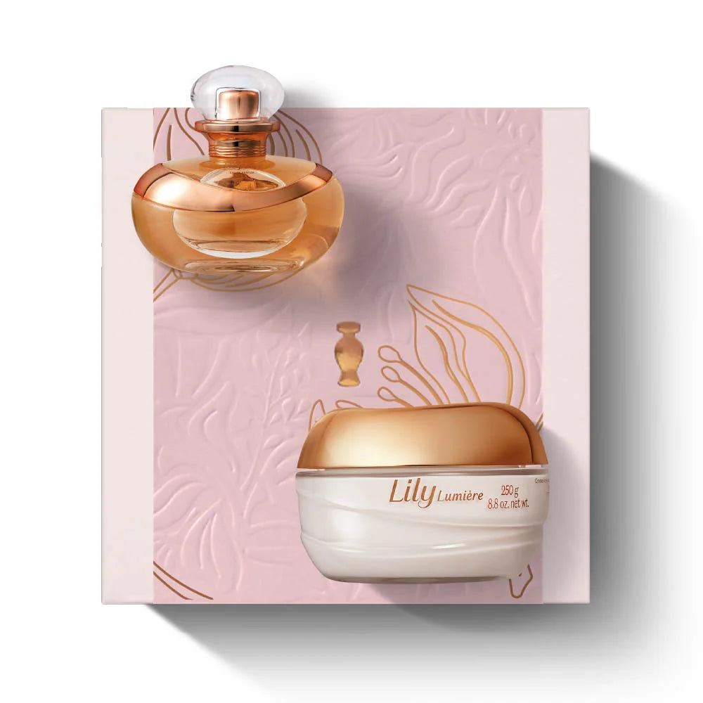 Kit Lily Lumière Gift Set | Lily Lumière Eau de Parfum 75ml Lily Lumière Body Cream 250g