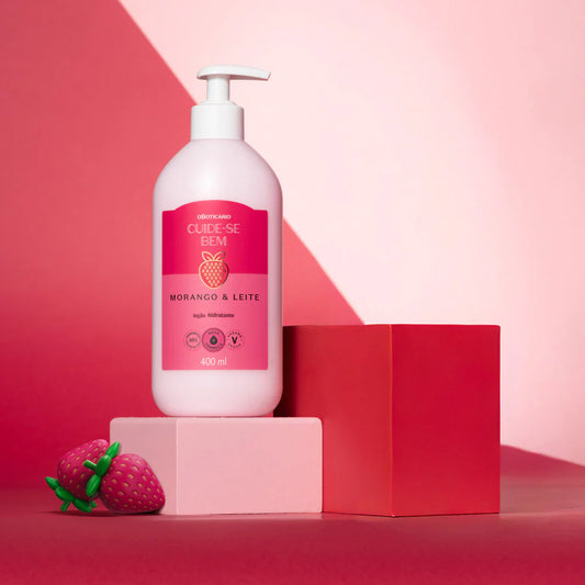 Cuide-se Bem Strawberry & Milk Body Moisturizing Lotion 400ml
