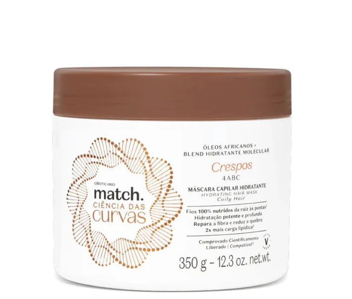 Match Curl Science Match Moisturizing Hair Mask For Coily Hair, 350g| O Boticario