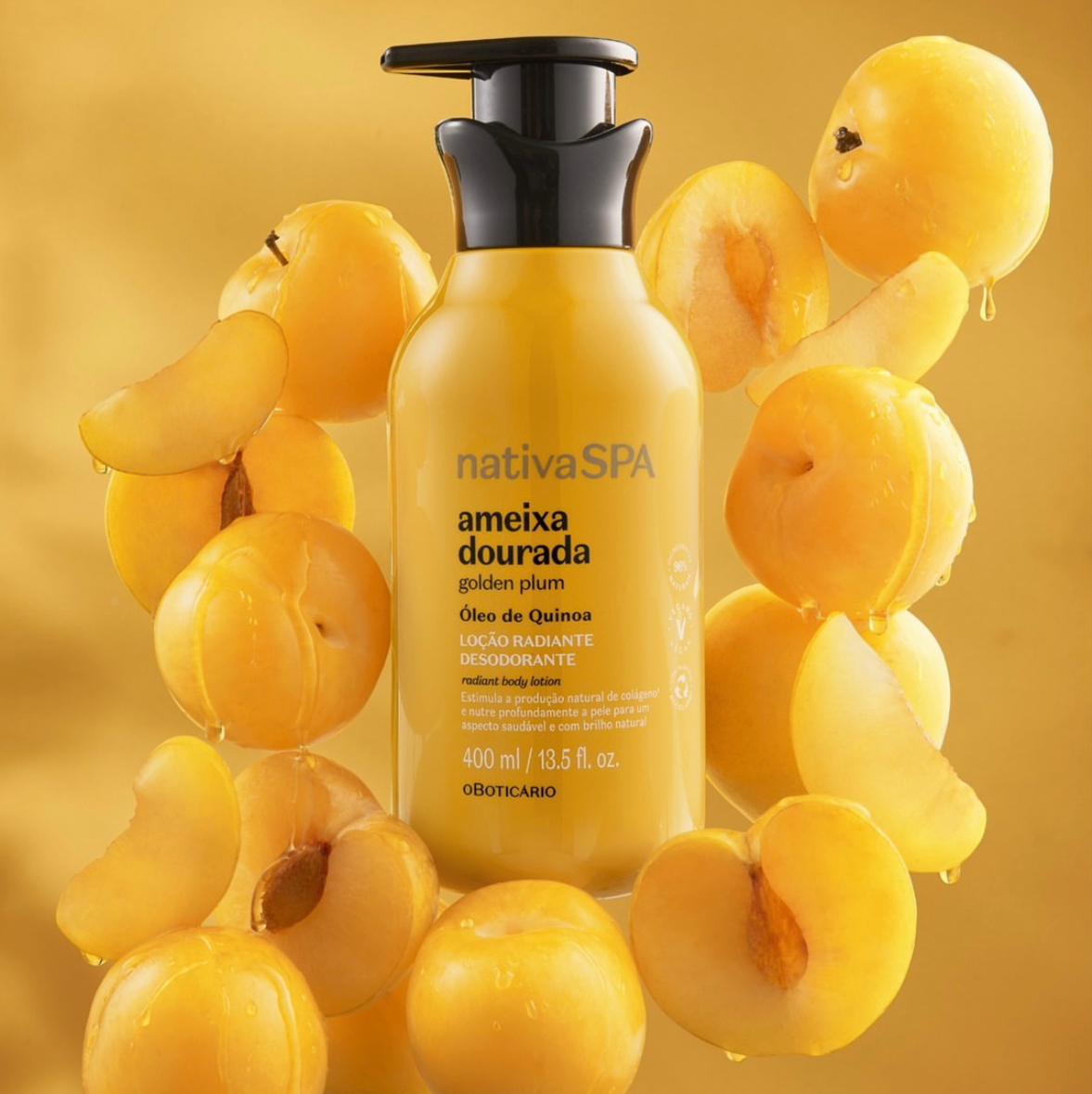 Nativa Spa Golden Plum Moisturizing Body Lotion, 400ml | o Boticario