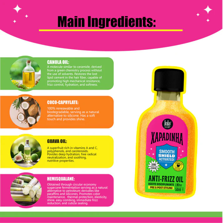 Xapadinha Antifrizz Gold Shine Disciplinary Oil 50ml | Lola from Rio