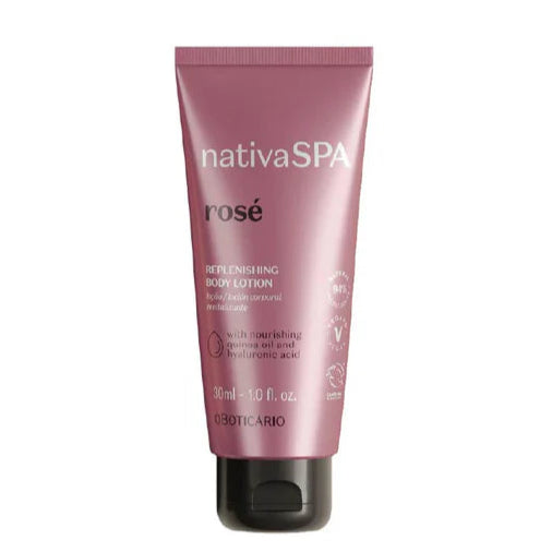 Nativa SPA Rosé Replenishing Travel-Size Lotion 30ml |o Boticário