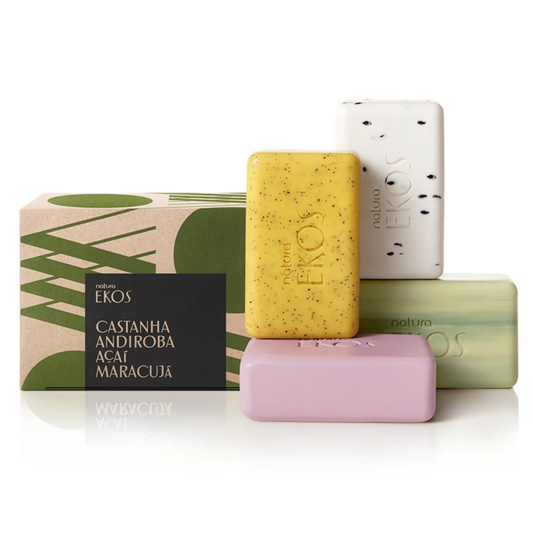 Ekos Soap bar Sets - 4pcs (Castanha, Andiroba, Acai, Maracujá) (Nut, Andiroba, Acai, Passionfruit)| Natura