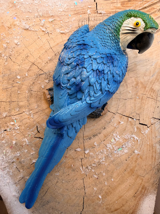 Scarlet Macaw Decorative Sculpture Blue | Arara