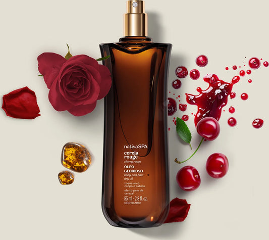 NativaSPA Cherry Rouge Body and Hair Dry Oil 85ml | O Boticário