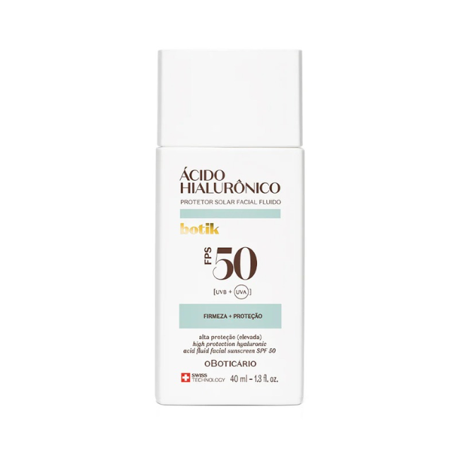 Botik High Protection Hyaluronic Acid Fluid Facial Sunscreen SPF 50 - 40ml O Boticário