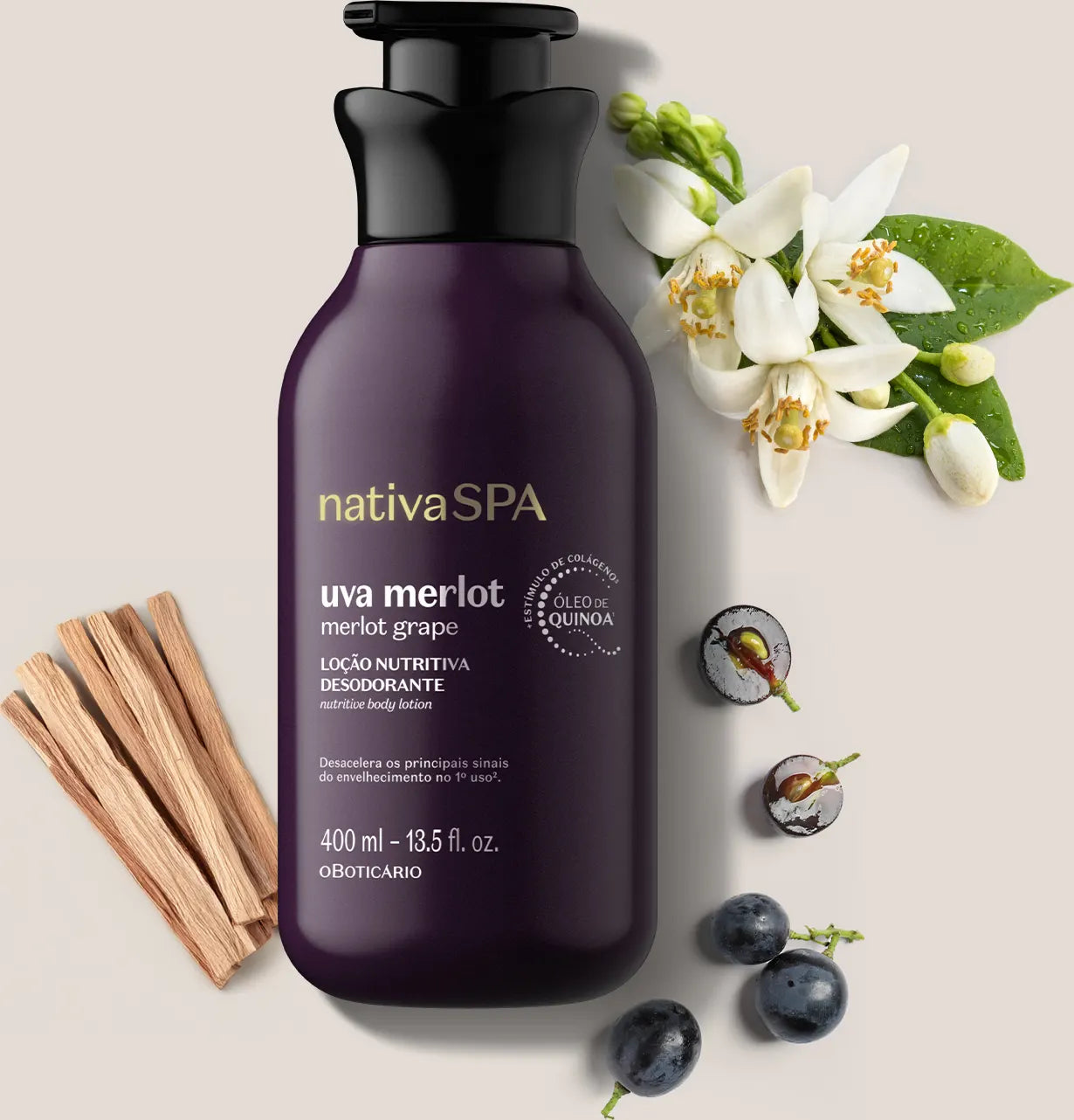 NativaSPA Merlot Grape Body Lotion 400ml | O Boticário