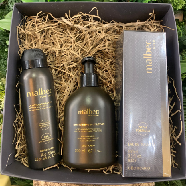 Kit Malbec Gold - Eau de Toilette 100ml, Body Lotion 200ml and Antiperspirant Aerosol Dry Jet 125ml