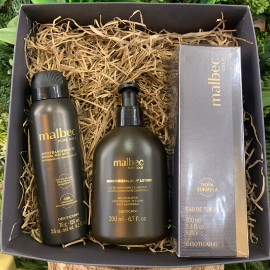Kit Malbec Gold - Eau de Toilette 100ml, Body Lotion 200ml and Antiperspirant Aerosol Dry Jet 125ml