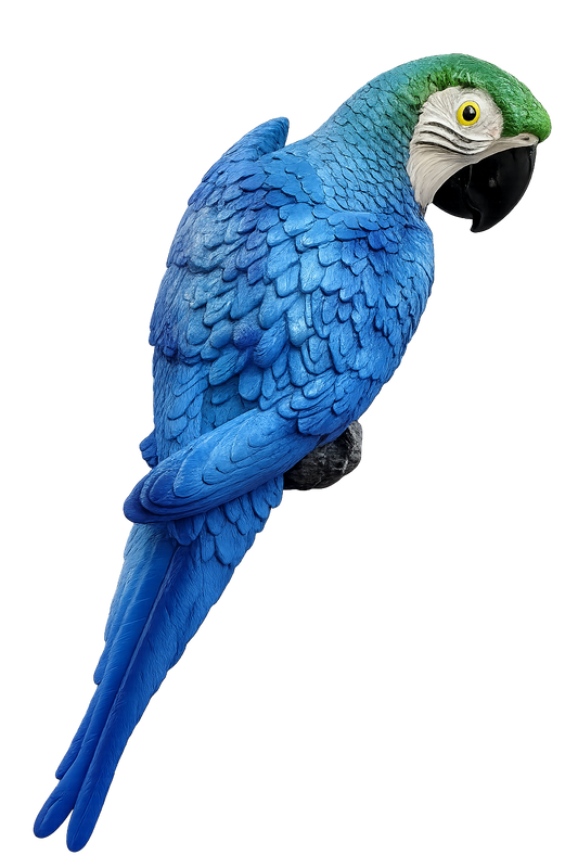 Scarlet Macaw Decorative Sculpture Blue | Arara