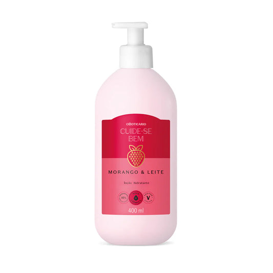 Cuide-se Bem Strawberry & Milk Body Moisturizing Lotion 400ml