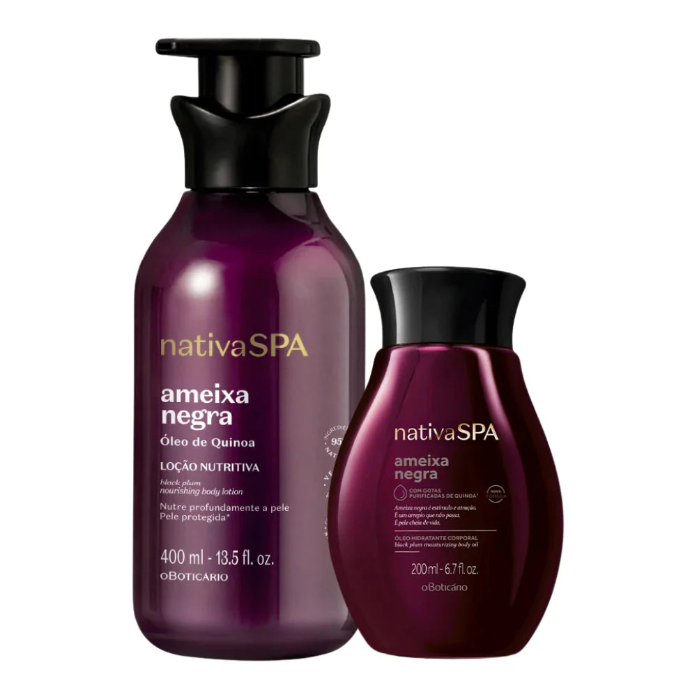 Nativa SPA Black Plum Gift Set – Body Lotion + Hydrating Body Oil | O Boticário