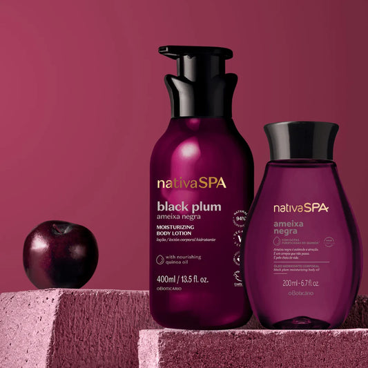 Nativa SPA Black Plum Gift Set – Body Lotion + Hydrating Body Oil | O Boticário