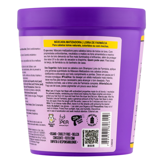 Loira de Farmácia Purple Mask for Blonde Hair 230g | Lola Cosmetics