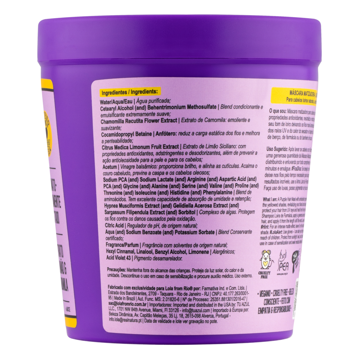 Loira de Farmácia Purple Mask for Blonde Hair 230g | Lola Cosmetics