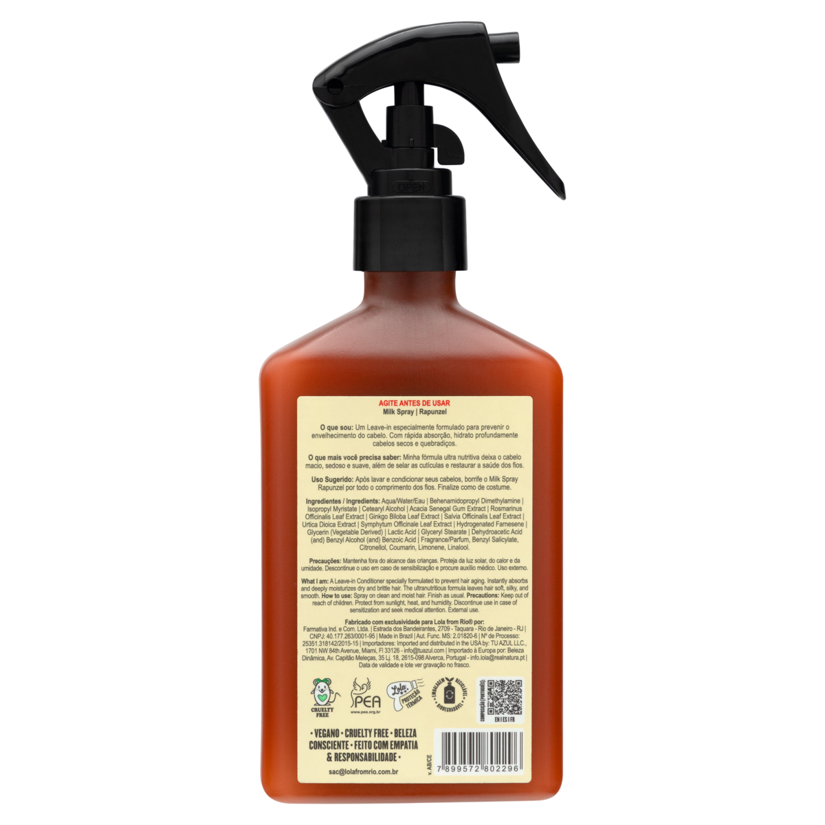 Spray condicionador sem enxágue Rapunzel Milk Spray 250ml | Lola from Rio