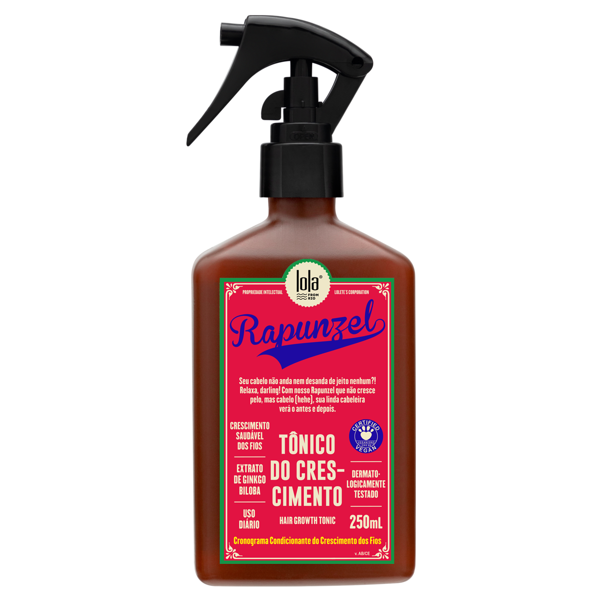 Spray Tônico Capilar Rapunzel para Crescimento - 250ml | Lola from Rio