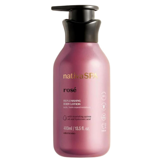 Nativa SPA Rose Revitalising Body Lotion With Hyaluronic Acid 400ml|o Boticário